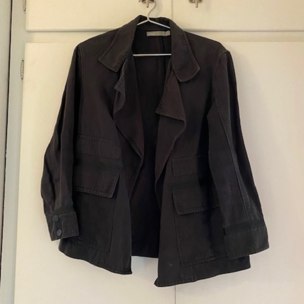 Vince XS Gray Military Style open cotton jacket/coat medium weight